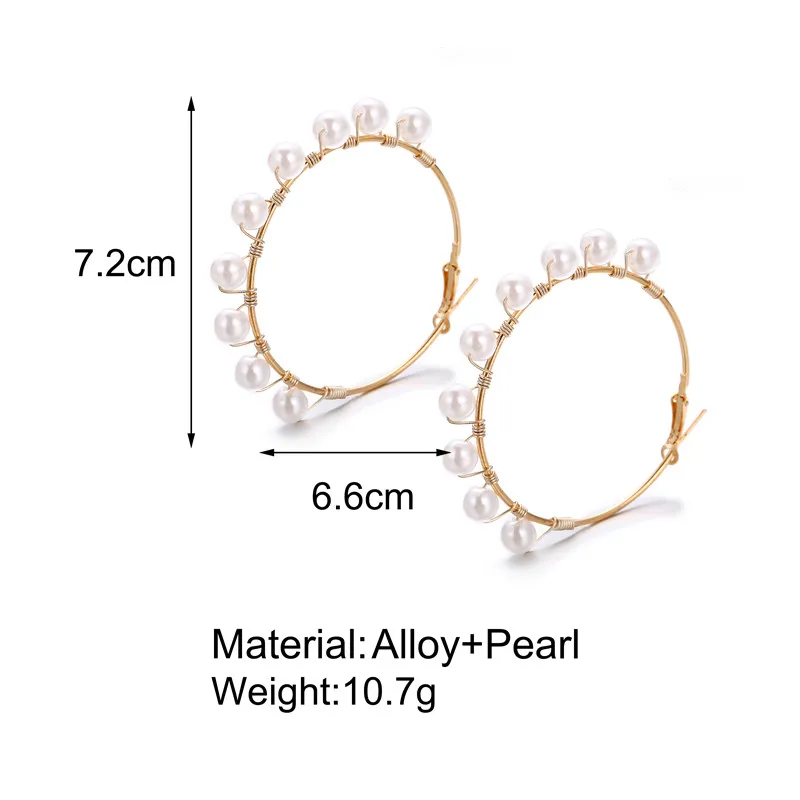 Большие серьги, набор, жемчужные серьги-кольца для женщин, удивительная цена, Золотые серьги Brincos, большой круг, леопардовая мода, ювелирное изделие - Metal Color: CS5180