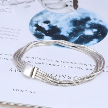 

Fit Original Pan Reflexions 925 Sterling Silver Bracelet Multi Snake Chain Bracelets Women Beads Charm DIY Fashion Jewelry