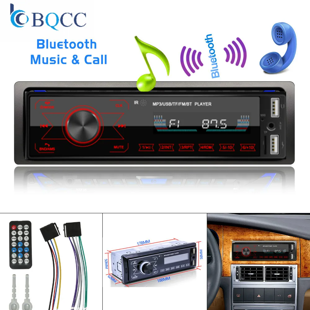 12 в 1 Din Bluetooth автомобильный Радио Аудио стерео MP3 плеер 7 цветов светильник сенсорные клавиши Поддержка SD/FM/AUX/USB 12 в 1 Din Bluetooth автомобильный Радио Аудио стерео MP3 плеер 7 цветов светильник сенсорные клавиши Поддержка SD/FM/AUX/USB