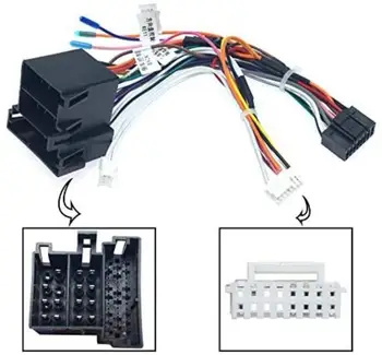 

Car Radio Stereo Head Unit 16Pin Wire Harness Adapter with Canbus Box for Android -Volkswagen Power Cable Connector