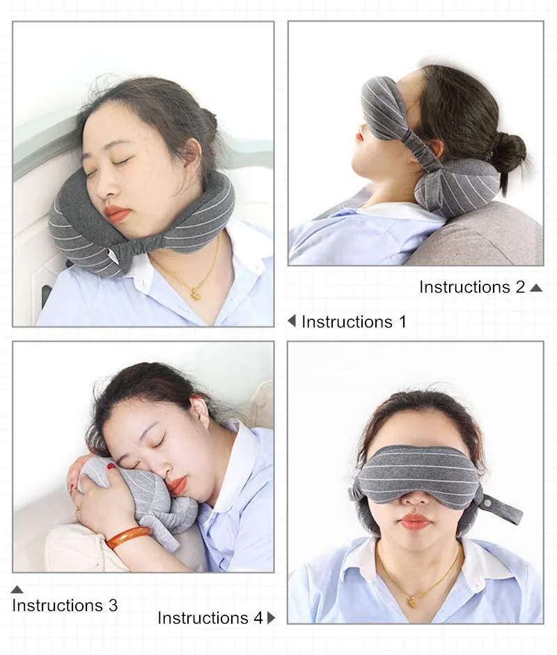 Multi-Function Business Travel Neck Pillow& Eye Mask& Storage Bag with Handle Portable 70g Size 13*14*24cm Comfortable