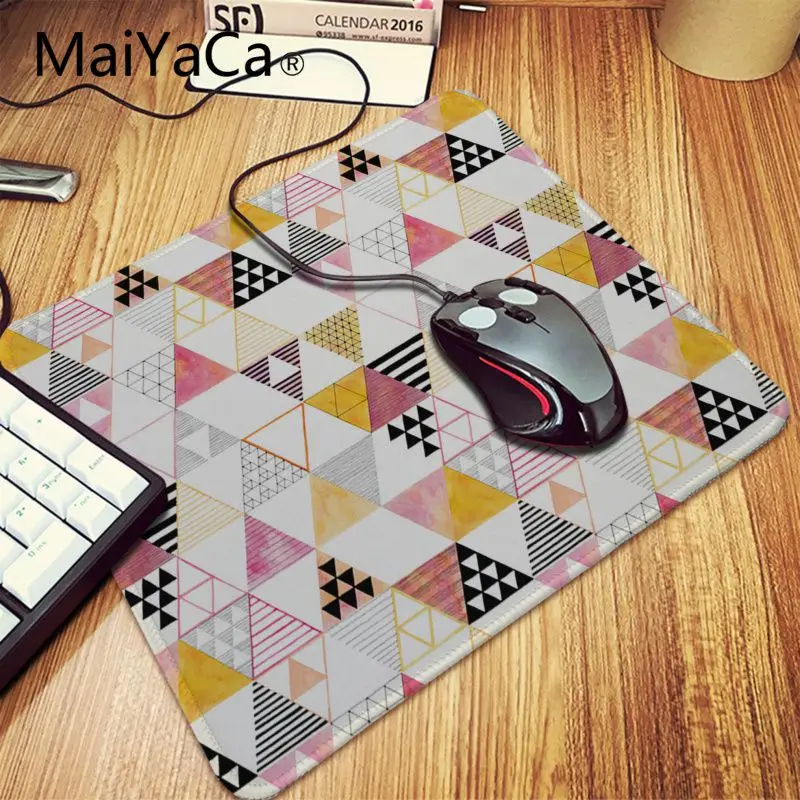 Lock Edge 25x29cm MaiYaCa коврик для мыши с разноцветными треугольниками большая акция игровой коврик для мыши для России xl клавиатура ноутбук ПК ноутбук Настольный коврик - Цвет: Lock Edge 25x29cm