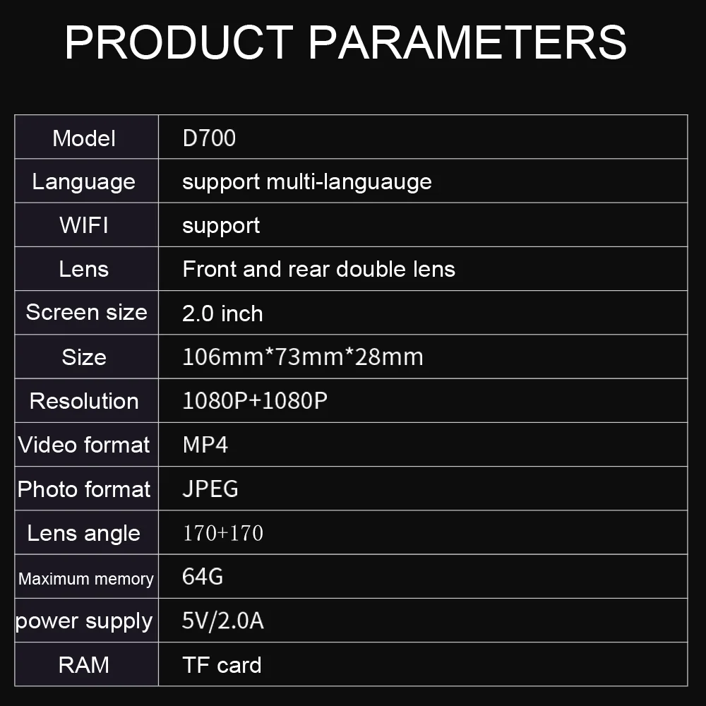 Aiba J07 GPS WDR Car DVR Camera Full HD 1080P Dual Lens Video Recorder Camera 170 Wide Angle G-Sensor Dash Cam Sony dual camera
