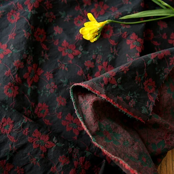 

Quality cotton fabric Double layer jacquard yarn dyed dark brown tissu New dress, robe, cheongsam tissus