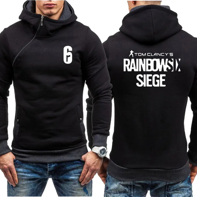 Толстовка с принтом Rainbow six siege, мужские толстовки на весну и осень, Флисовая теплая куртка на молнии в стиле Харадзюку, мужские толстовки с капюшоном, мужская одежда