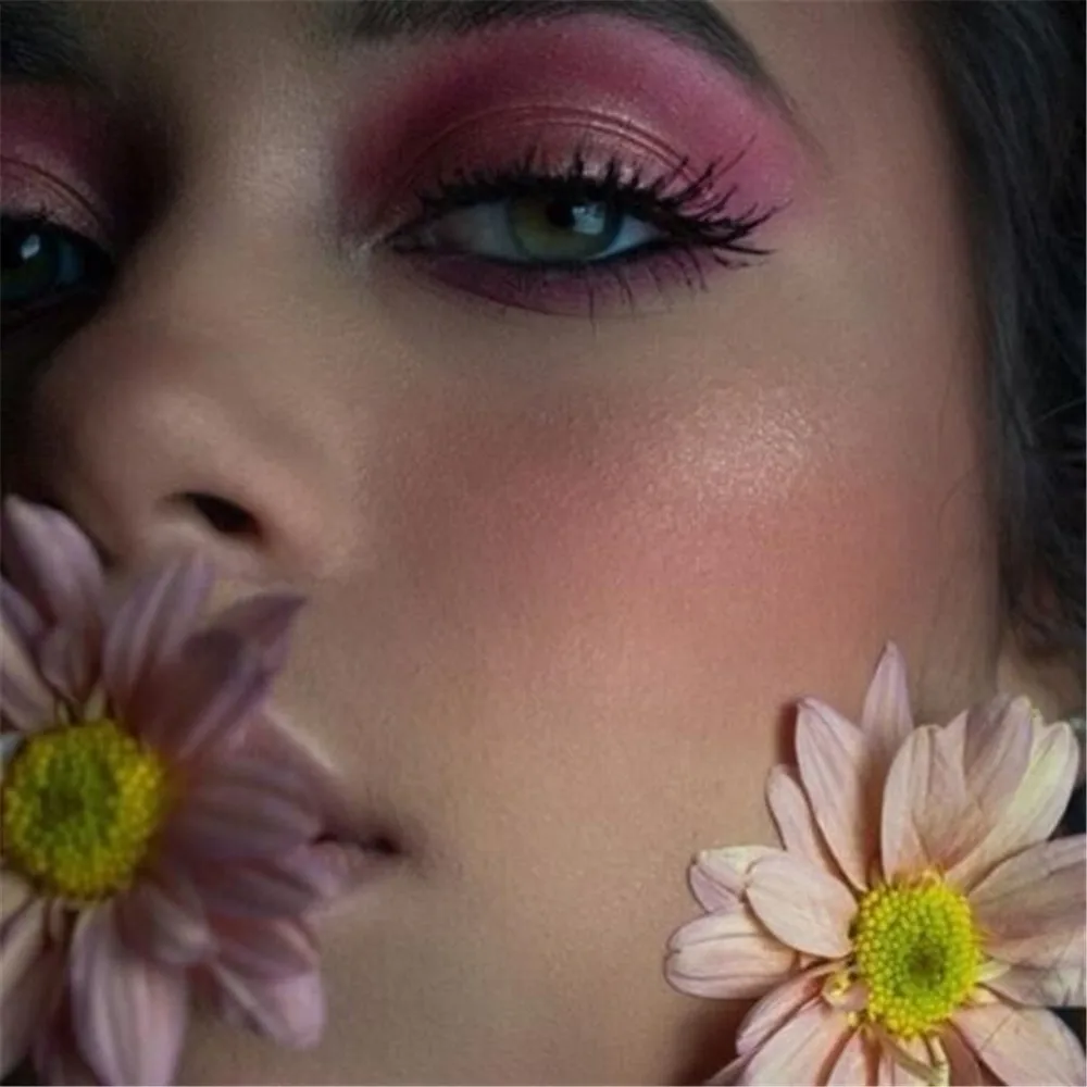 Лицо минеральный пигмент Румяна Пудра, бронзер Cosmestics профессиональная палитра румяна Контурные тени с косметическое мини-зеркало