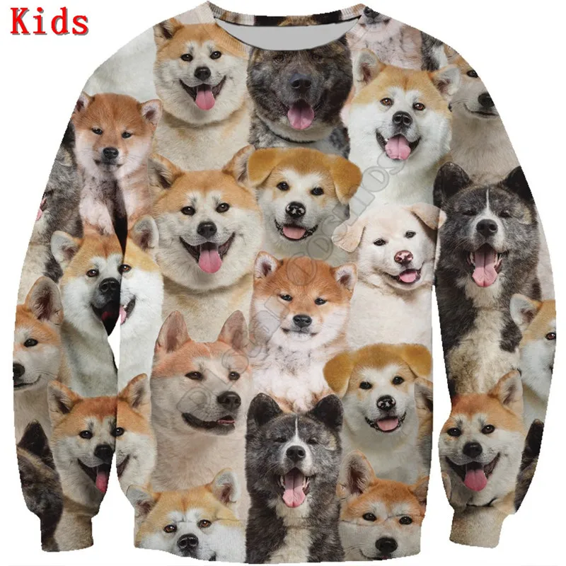 

You Will Have A Bunch Of Akita Inus 3d printed Hoodies Boy Girl Long Sleeve Shirts Kids Funny Animal Sweatshirt