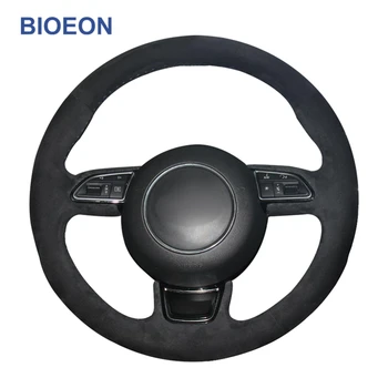 

Black Synthetic Suede Car Steering Wheel Covers for Audi A1 8X A3 8V Sportback A4 B8 Avant A5 8T A6 C7 A7 G8 A8 D4 Q3 8U Q5 8R