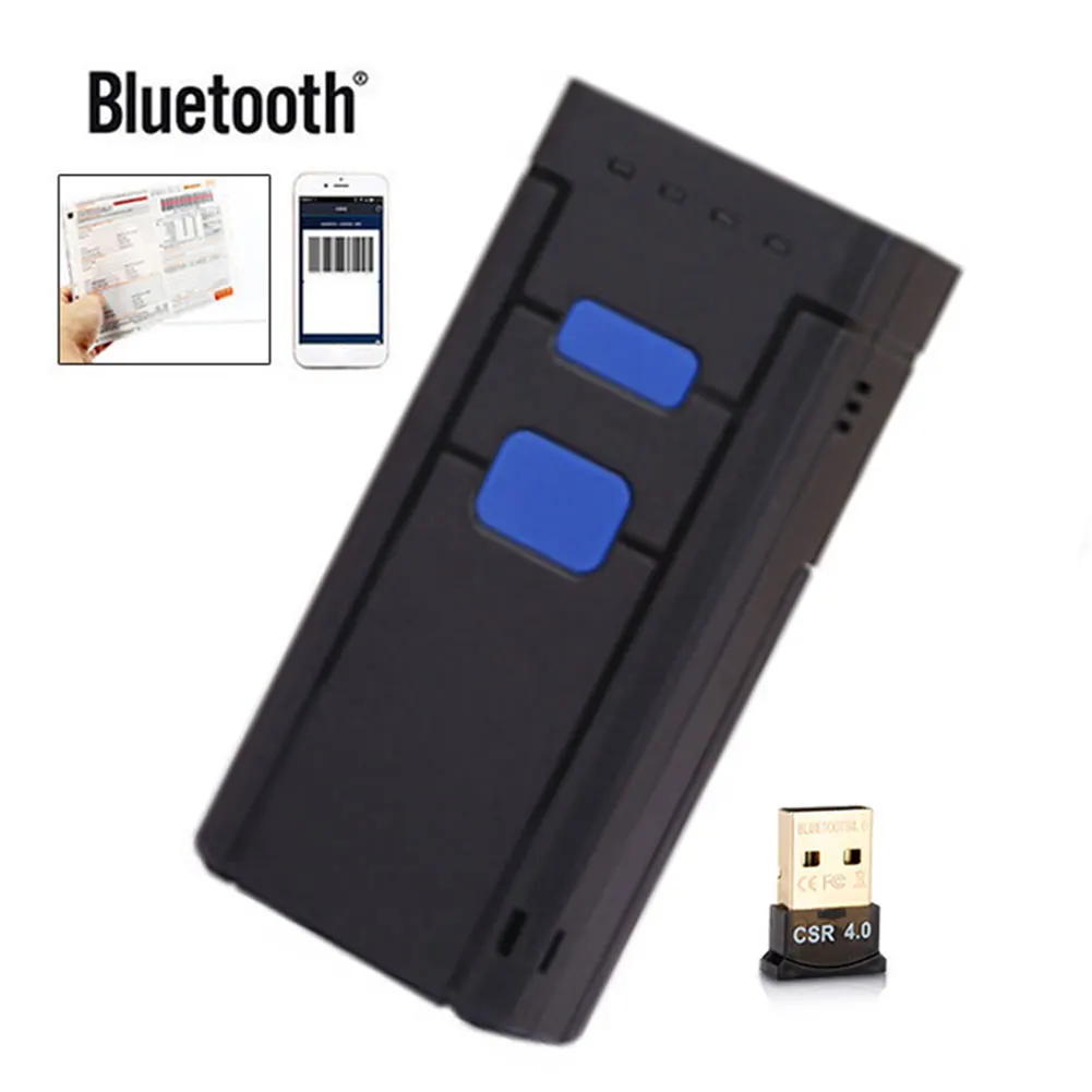 Эффективный супермаркет точный беспроводной Bluetooth Экспресс ABS Портативный Карманный Портативный высокоскоростной мини-сканер штрих-кодов считыватель