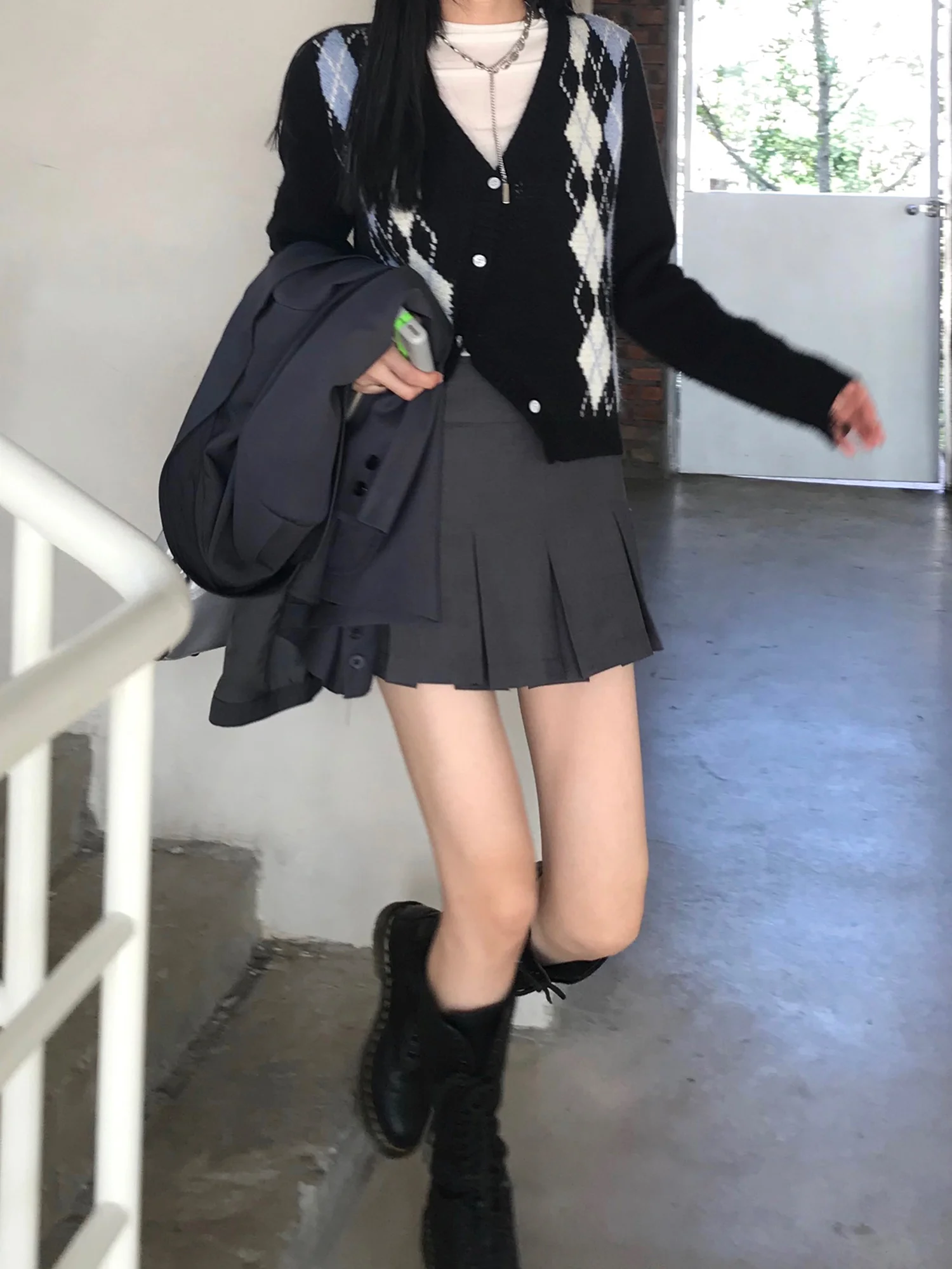 Back-to-school Schoolmate Irregular Sweater Coat |