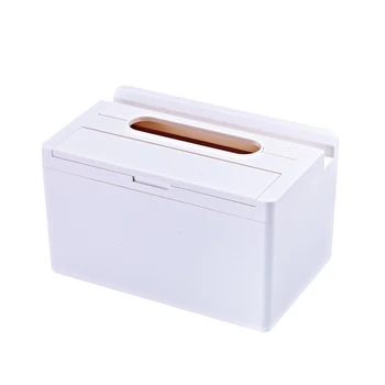 

Solid Nordic Style With Phone Holder Desktop Container Double Spring Automatic Lifting Storage Dustproof Tissue Box Restaurant