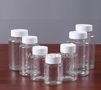 

2/5/10pcs 15/20/30ml transparent PET white cap plastic bottle seal liquid bottle small empty packing bottle capsules container