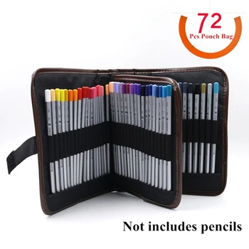

72 Holes Cloth Pen Bag Pencil Holder Case Canvas Pouch Foldable Cosmetic Makeup Brush Storage Bag Box School Stationery