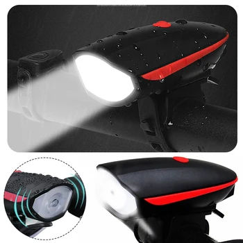 

Bicycle Light Bike Headlight USB Rechargeable Bicycle Headlight Flashlight Cycling Lantern For Bicycle Lamp With Loud Speaker