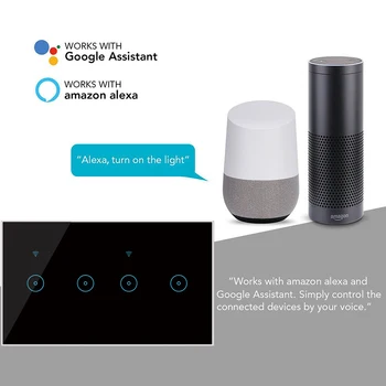 

New Smart Wi-Fi Touch Wall Switch Compatible With IOS And Android Operating Systems With EWeLink / Tuya With Alexa Google Home