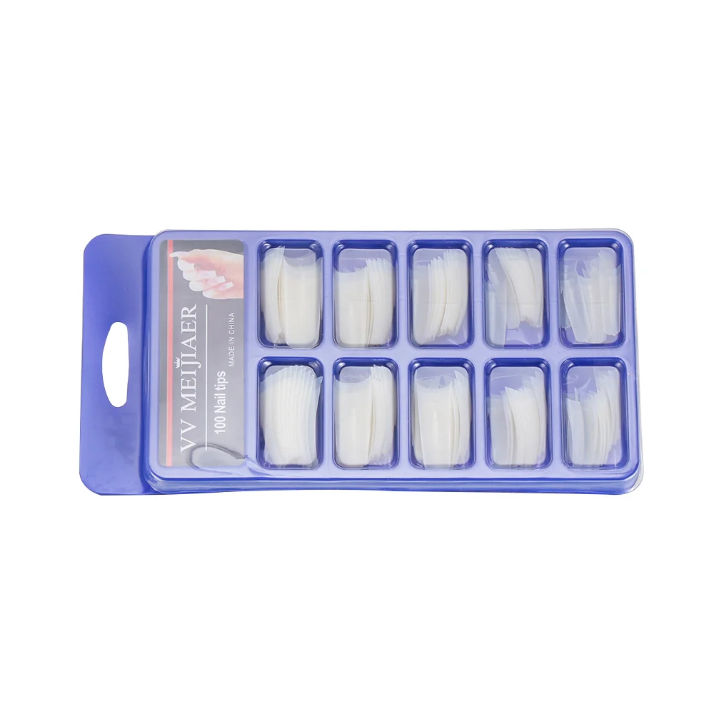 Natural-100PCS-Box 100 шт./кор. французский балетки поддельные ногтей натуральный гроб Набор накладных ногтей маникюр накладные ногти Советы ногти Сделано в Китае - Цвет: Natural-100PCS-Box