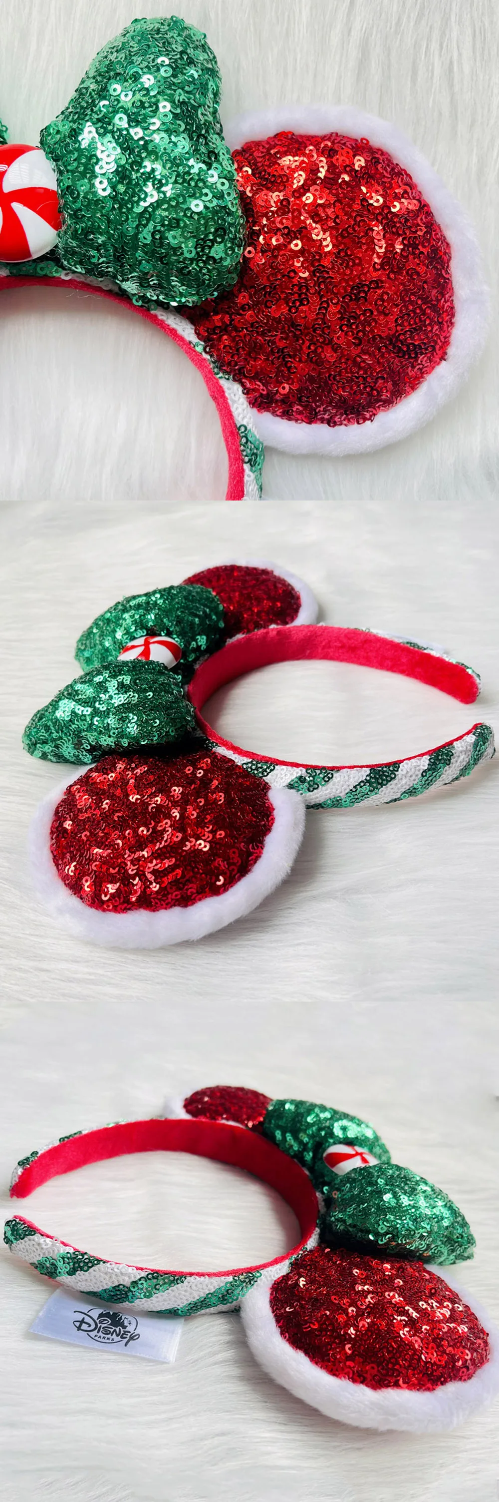 新ディズニークリスマスミッキーマウスキャンディヘッドぬいぐるみ赤 緑耳カチューシャディズニーランドミニークリスマスの装飾のギフト Beauty Fashion Toys Aliexpress