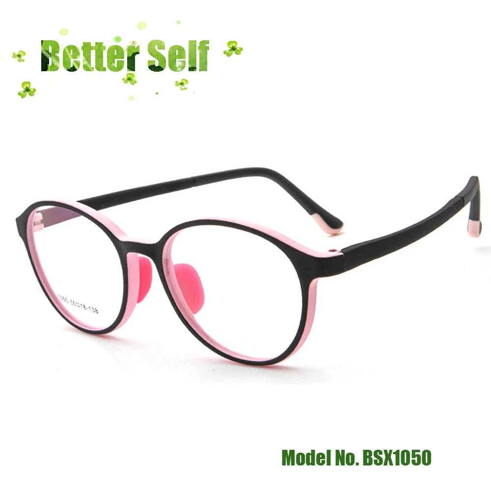 

Youth Double Color BSX1050 Tr90 Large Frame Glasses Can Fit Myopia Lens Round Optical Spectacles