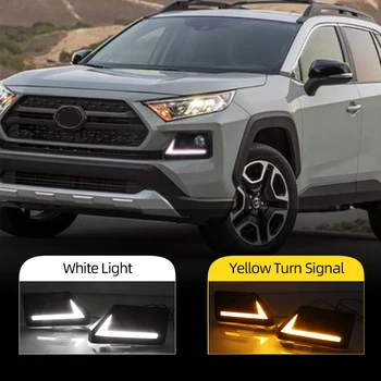 

CSCSNL 2Pcs LED DRL Day Light for Toyota RAV4 Adventure 2019 2020 Daytime Running Light Fog Lamp with Dynamic Signal