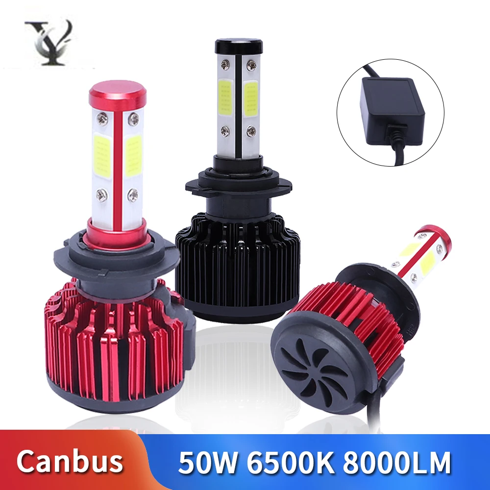 

2Pcs Led H7 Mini Car Headlight Bulb COB Chips H4 Hi-Lo Beam H11 9005 HB3 H10 9006 HB4 9004 9007 9012 5202 H13 Headlamp Canbus