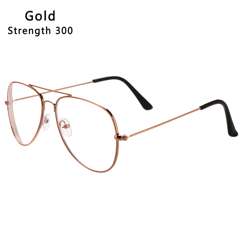 Модные классические унисекс металлические очки для близорукости винтажные негабаритные для женщин и мужчин ультра светильник очки для чтения из смолы Уход За Зрением-1,00~-5,0 - Цвет оправы: Gold-Myopia 3.0