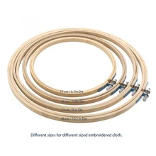 1 個 10-40 センチメートル木製ハンディクロスステッチ機械刺繍フープリング竹フレーム刺繍フープラウンド針仕事縫製ツール(China)