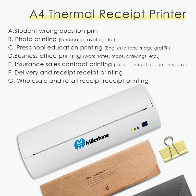 A4 Portable Printer Thermal Transfer Mini Bluetooth USB Printer Home  Business With Built-in Battery To Print at any time - AliExpress