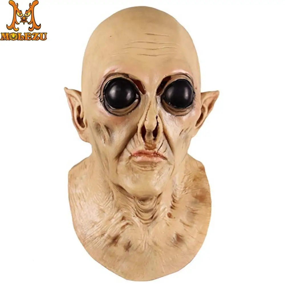 Molezu НЛО Alien Маска латекс жуткий Geezer маска для Хэллоуина костюм вечерние|Маски