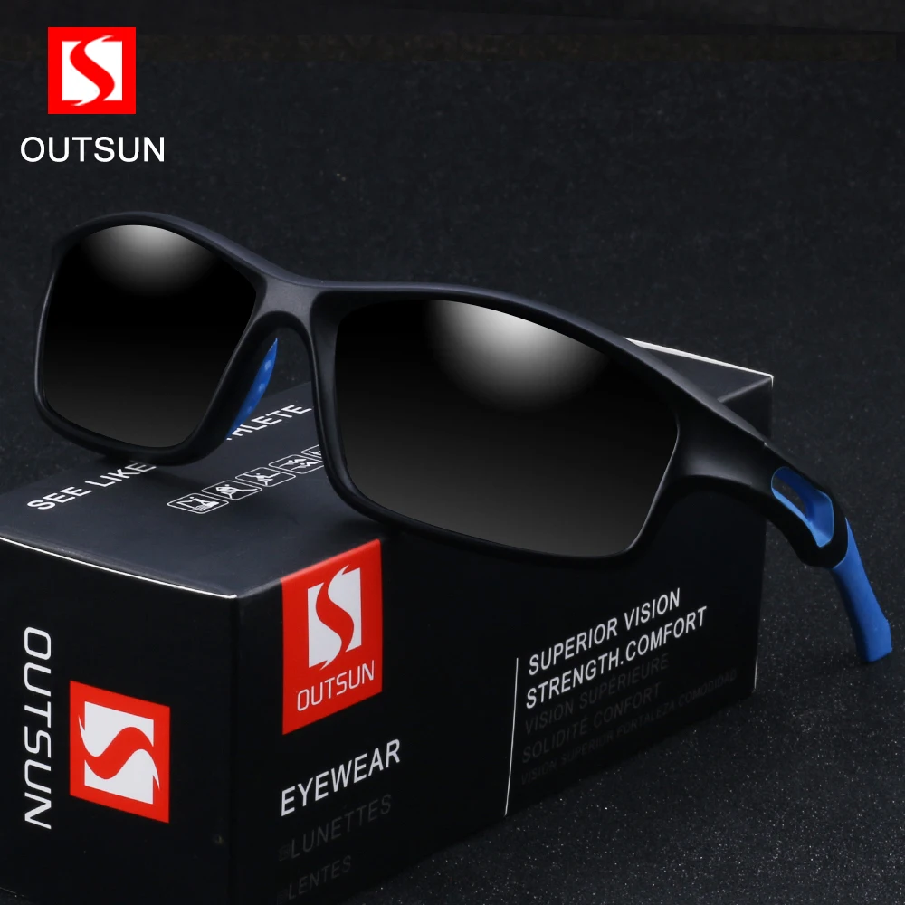 OUTSUN TR90 Frame HD Polarized Sunglasses Pro Fishing Eyewear Glasses For Men Women Hiking Running Golf Outdoor Sport Original | Аксессуары