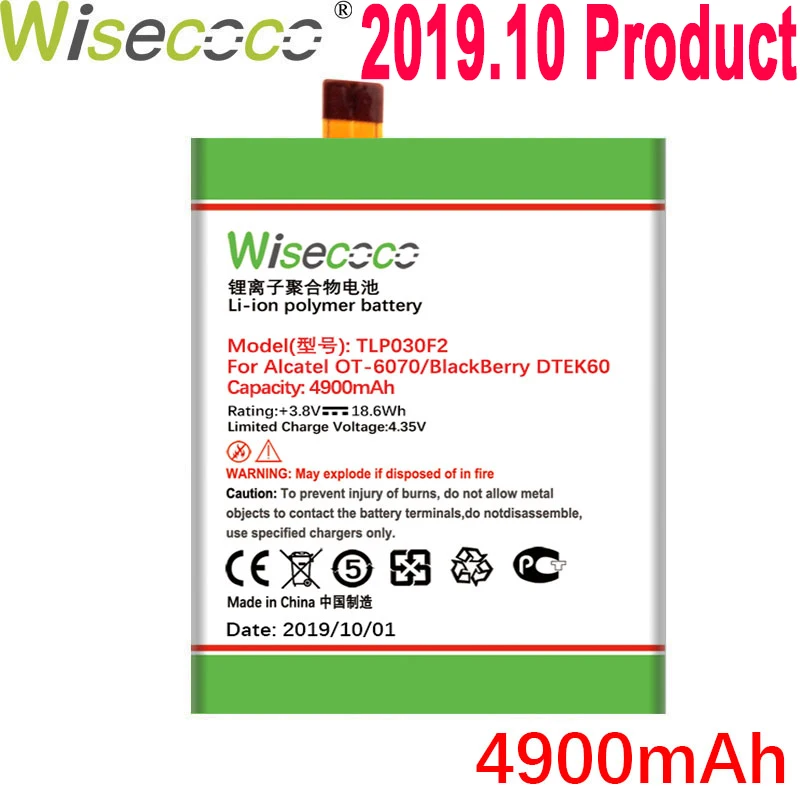 WISECOCO 4900 мАч TLP030F2 батарея для BlackBerry DTEK60 для Alcatel One Touch OT-6070 мобильный телефон аккумулятор+ номер отслеживания