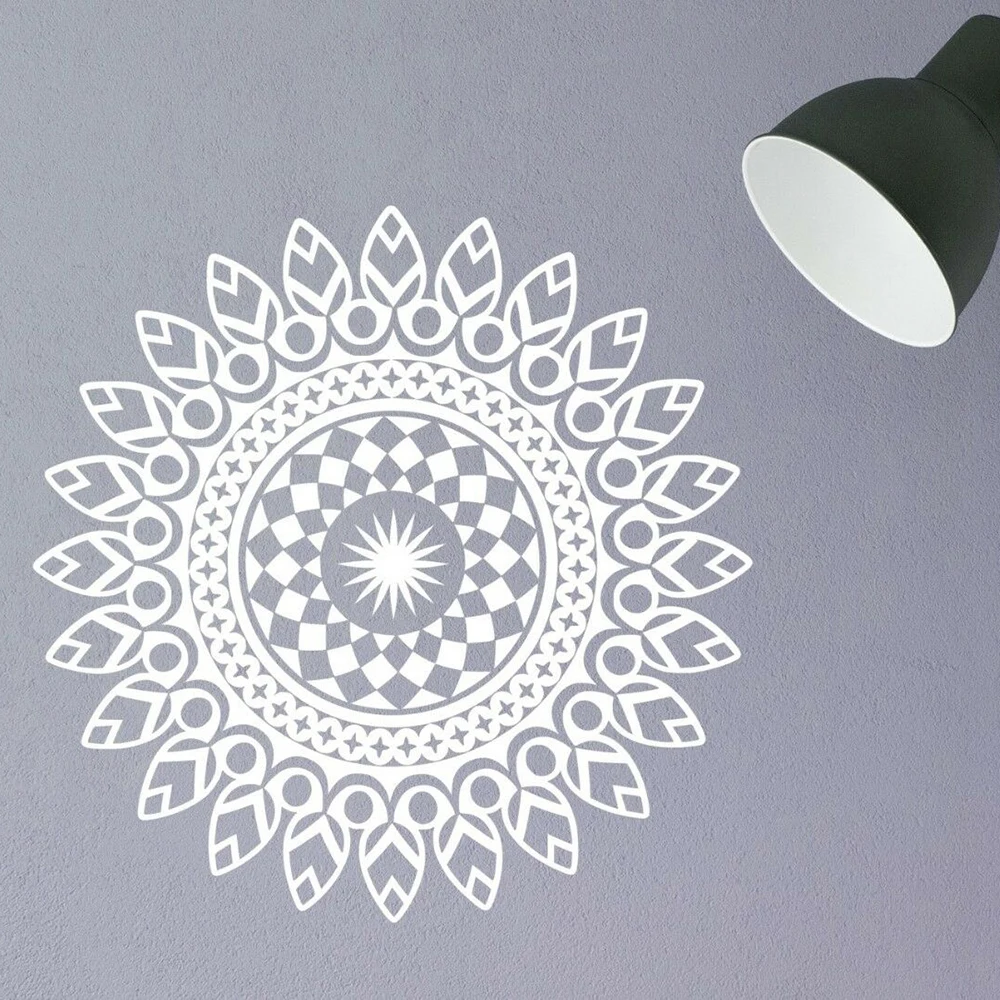 Mandala vinil duvar sanatı yapışkanı çıkartma Transfer duvar kolay Mandala vinil duvar sanatı yapışkanı çıkartma Transfer duvar kolay