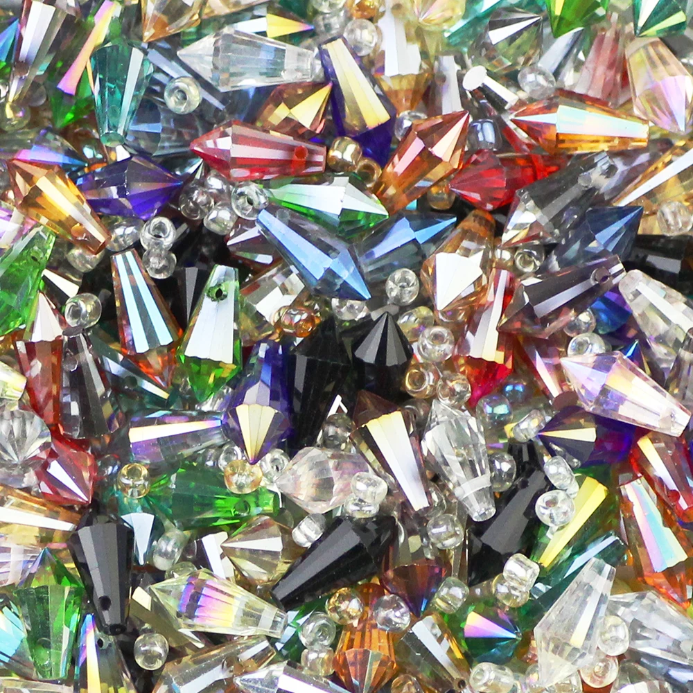 LongConeWaterdropPendantAustrianCrystalBeads5511mm50pcsglass