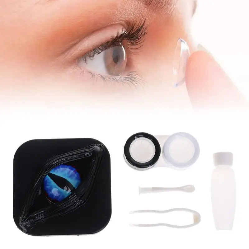 

Coslony Contact Lens Case Fancy Halloween Gifts Eyes Personality Box Mirror Unique Storage Travel Portable Holder Boxes Lenses