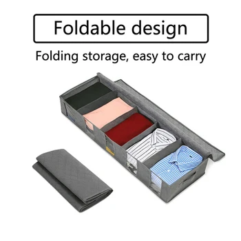 

5-Compartments Large Underbed Storage Bags Clothes Shoes Organizer Boxes Closet Organizer Bag Clothes Container Organizer