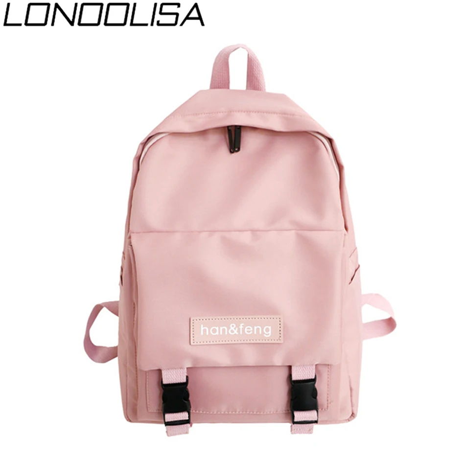 

New Harajuku Style Women Backpack Designer Backpacks Women High Quality Nylon Bookbag Simple Solid School Bags For Teenage Girls