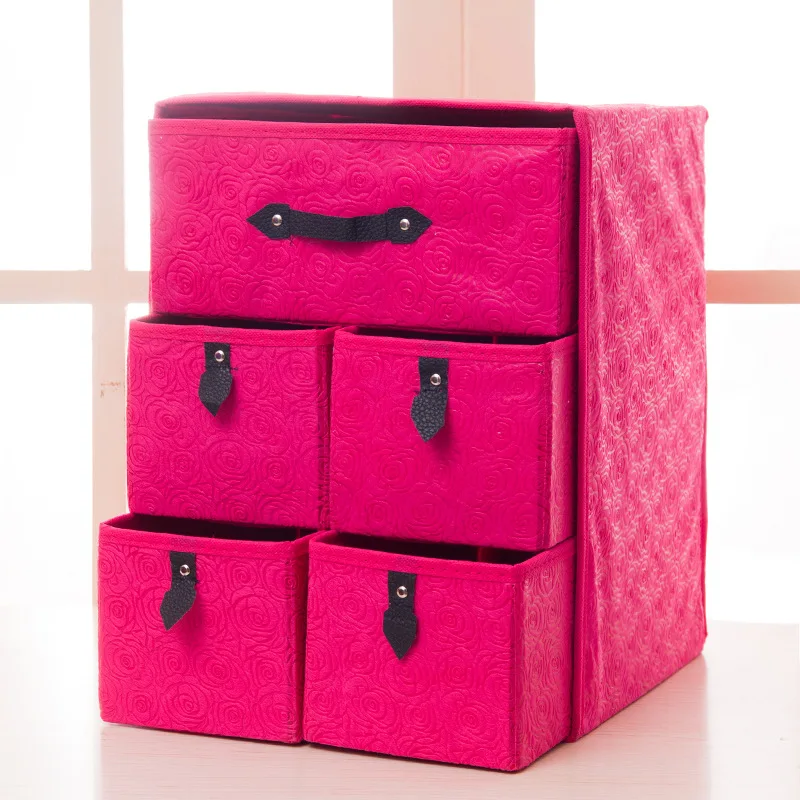 

Foldable Storage Box 5 Drawer Underwear Organizer Cloth Storage Bin Closet Storage