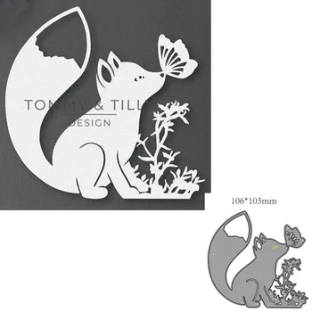 

metal cutting dies cut die mold Animal fox and butterfly decoration Scrapbook paper craft knife mould blade punch stencils dies