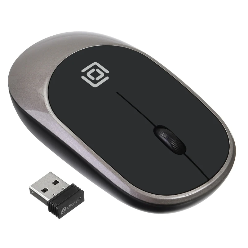 Мышь Oklick 535MW черный/серый оптическая(1000dpi) беспроводная USB(2but