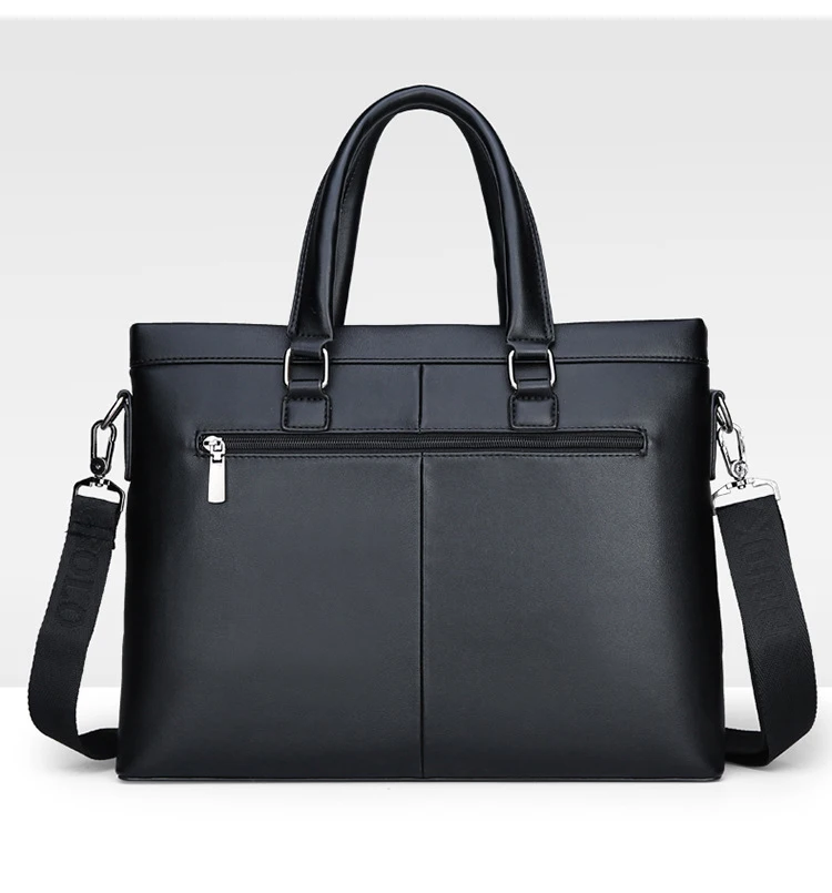 Men's Casual Waterproof Laptop Bag Double Leather Business Briefcase Handbag Messenger Bag Men's Leather Shoulder Bag Travel Bag