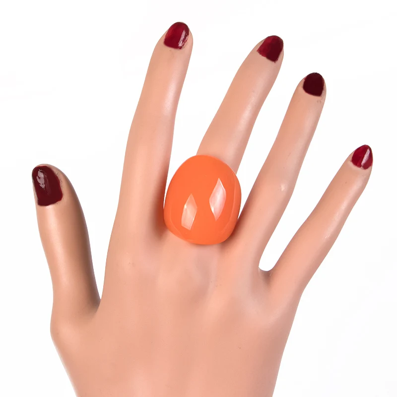 Hot Sale Fashion Big Resin Rings Women Design Acrylic Irregular Shape Ring Unique Punk Style Party Jewelry Gift Free Shipping - Цвет основного камня: size-8
