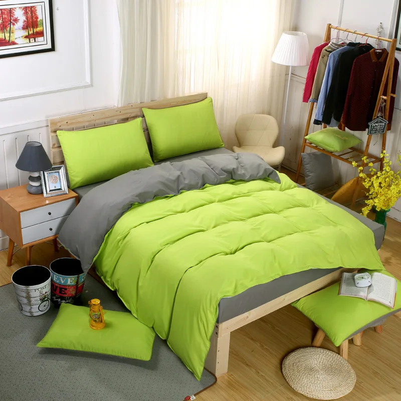 Набор постельного белья для детей, набор постельного белья из хлопка и полиэстера, роскошный комплект постельного белья, пододеяльник, наволочки - Цвет: light green grey
