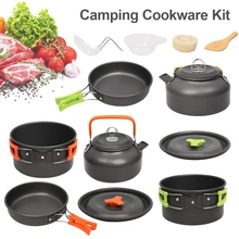 

Outdoor Camping Tableware Cookware Set Kitchen Equipment Travel Tableware Cutlery Gear Utensils Hiking Picnic Travel Cookware