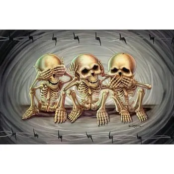 

Diamond Art Painting DIY Round 5D Sets Rhinestone 3 Funny Skeletons Cross Stitch Handmade Craft Art