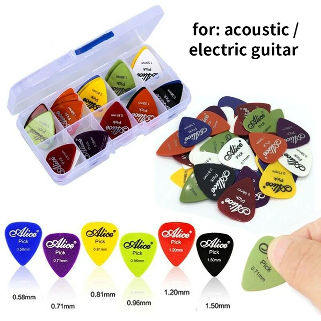 100 Pcs/set Guitar Pick Set Acoustic Electric Guitar Plastic Plectrum Kit Ukulele Bass Plectrum