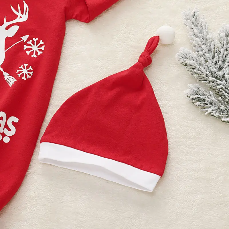 CANIS, комплект из 2 предметов для маленьких девочек на Рождество с длинными рукавами и буквенным принтом, пеленка с принтом Обёрточная бумага Одеяло спальный мешок; шапка; комплект одежды