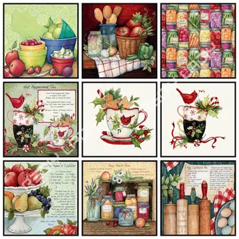 

Diamond Embroidery Still Life Fruits Diamond Painting Beadwork Full Square/Round Diamond Mosaic Pictures With Rhinestones Craft