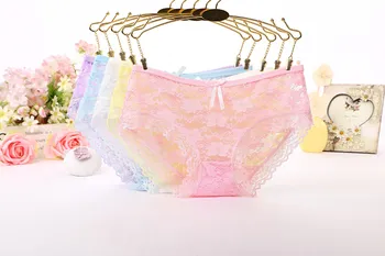 

DHL 500pcs Women Lace Transparent Underwear Ladies Cotton Sexy Comfort Intimates