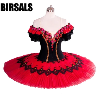 

Classic Don Quijote Ballet Tutu Costume Red Professional Ballet Tutus Girl Tutu Ballet Spanish Ballerina Pancake Tutu 8957B