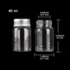 3pcs 40ml 37*60mm Glass Bottles with Aluminum Lids Spice Jars Storage Bottles Pill Container Potion Bottles For Wedding Favors 2