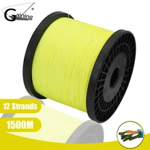 12 fili di 1500M Ha Intrecciato la Linea di Pesca Giappone Resistente All'abrasione Multifilamento PE Linea 35-180LB(China)